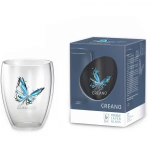 Verre papillon bleu, contenance 250 ml