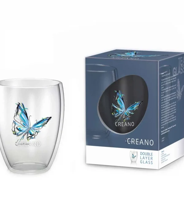 Verre papillon bleu, contenance 250 ml