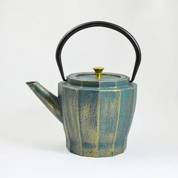 Théière Samo or et vert en fonte