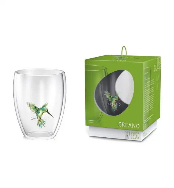 Verre colibri vert, contenance 250 ml