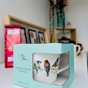 Tasse en porcelaine motif oiseaux 30cl