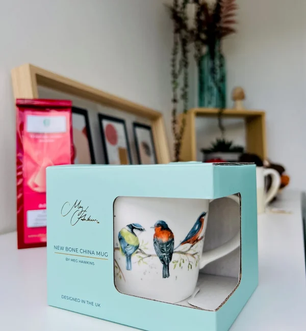 Tasse en porcelaine motif oiseaux 30cl
