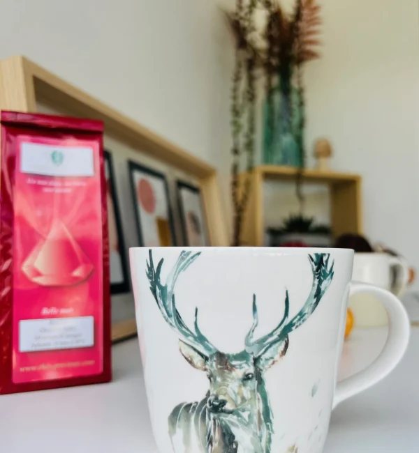 Tasse en porcelaine motif cerf 30cl