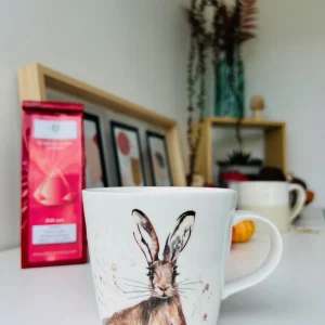 Tasse en porcelaine motif lièvre 30cl